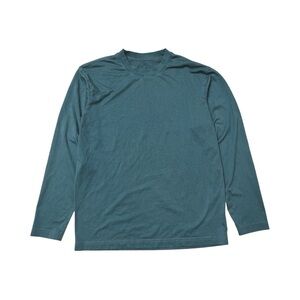 Long-Sleeve Crewneck Shirt Blue Muji